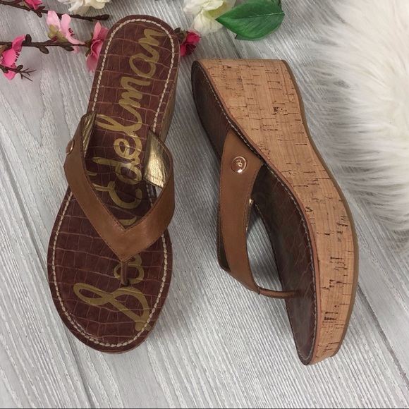 Sam Edelman Romy Cork Wedge Thong Sandals - Picture 2 of 6